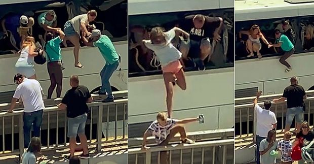 Avtobusda qorxu dolu anlar: Sərnişinlər pəncərəni qırıb tullandılar - VİDEO