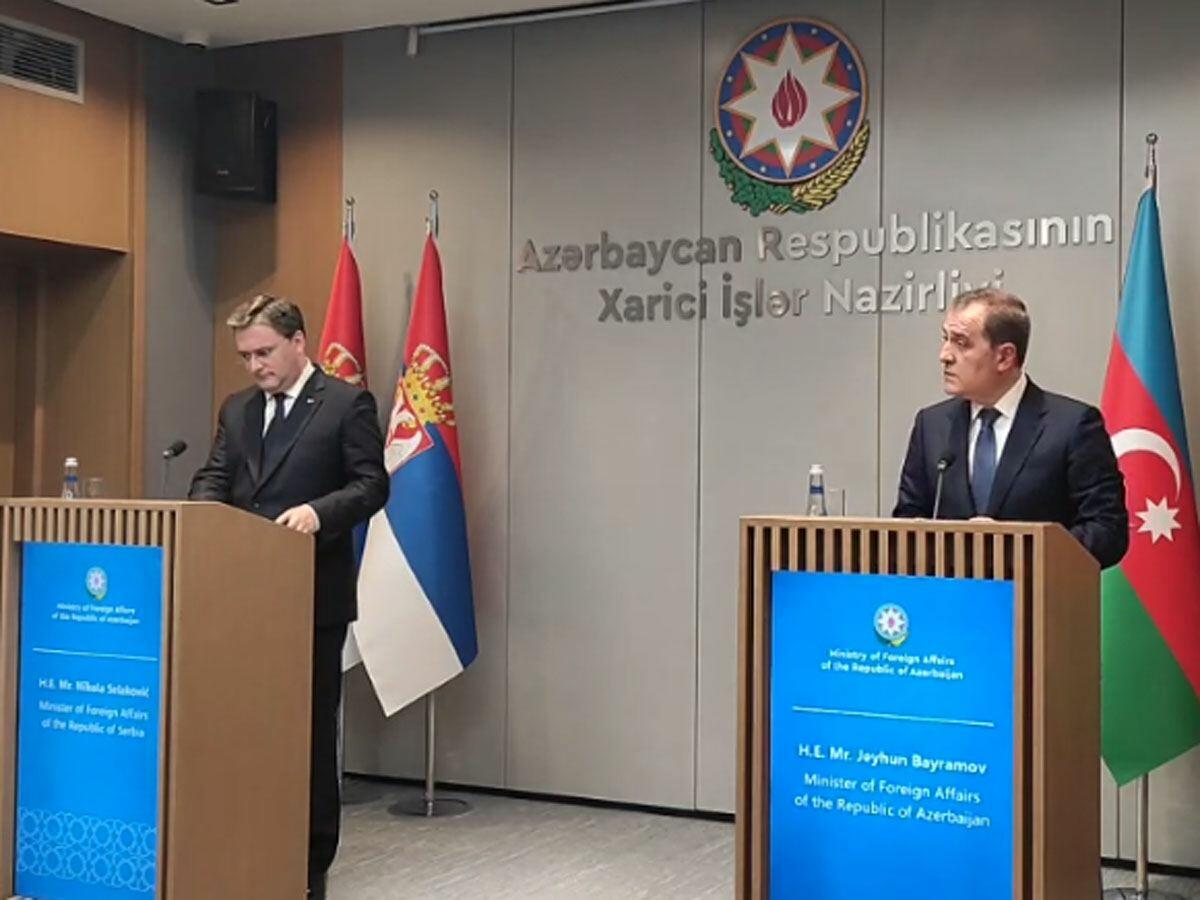 Ceyhun Bayramovla Nikola Selakoviçin mətbuat konfransı keçirilir - CANLI - FOTO