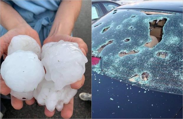 İtaliyada yağan alma böyüklüyündə dolu yollarda xaos yaratdı - FOTO/VİDEO