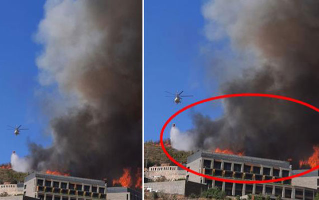 Bodrumda məşhur otel yanır - Fotolar