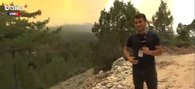 “Baku TV” Türkiyədə meşə yanğını olan ərazidə - VİDEO