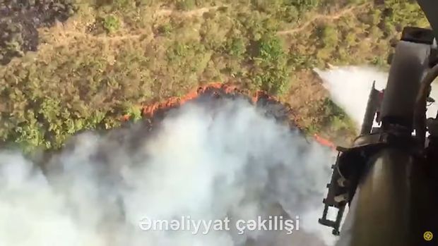 FHN Ağsudakı yanğının unikal görüntülərini yaydı - VİDEO