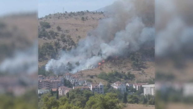 Крупный лесной пожар приближается к жилым объектам в столице Черногории