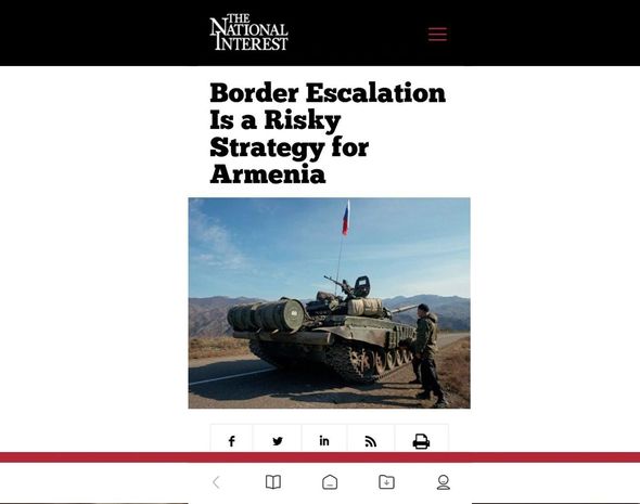 “The National Interest”: “Sərhəddə gərginliyi artırmaq Ermənistan üçün risklidir”