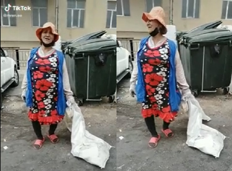 Bakıda süpürgəçi qadının ifası eşidənləri heyrətləndirdi - VİDEO