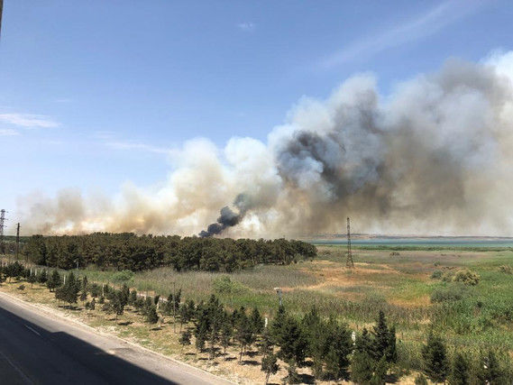 Ceyranbatan su anbarında yanğın başlayıb- YENİLƏNİB + FOTO