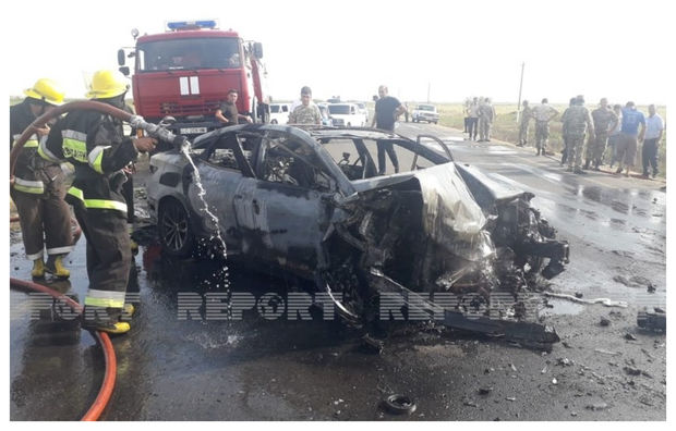 Kürdəmirdə üç “Hyundai” toqquşub: Bir ailənin beş üzvü xəsarət aldı - FOTO