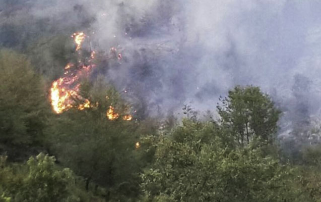 Şəmkirdə dağlıq ərazidə yanğın başlayıb