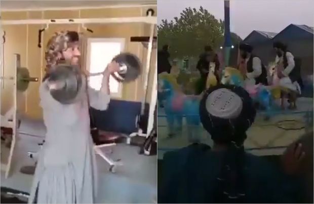 Taliblərin idman zalında və parklardakı əyləncələrindən görüntülər - VİDEO