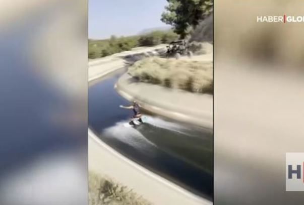 Türkiyəli sörfçü kənddə performans göstərib – VİDEO