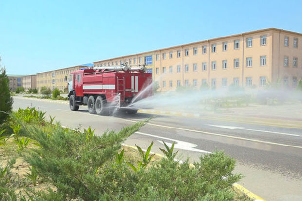 Naxçıvan Qarnizonu Qoşunlarında yoluxucu xəstəliklərə qarşı aparılan tədbirlər davam etdirilir - FOTO/VİDEO