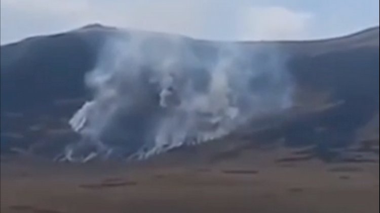 Ermənistanın Azərbaycanla sərhəd kəndlərində yanğın başladı - Video