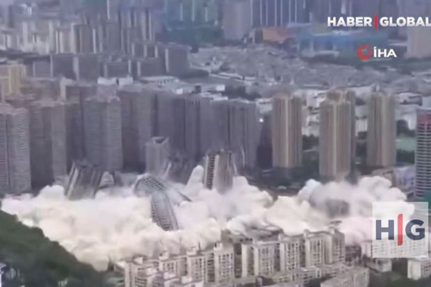 15 göydələn partladılaraq yerlə bir edildi – ANBAAN VİDEO