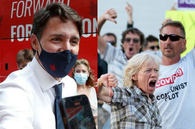 В премьера Канады бросили камни - ВИДЕО