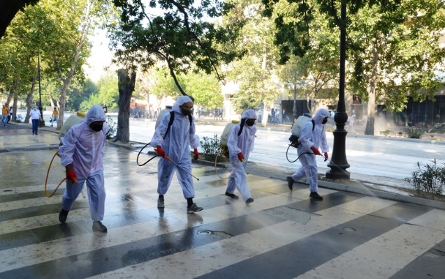 Bu gün paytaxt yenə dezinfeksiya edilir - Fotolar