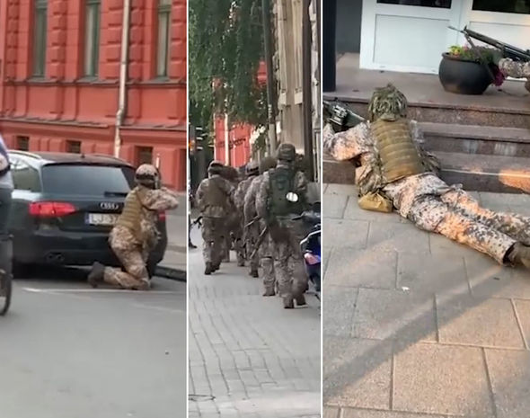 Riqanın mərkəzindəki hərbi təlimlər sakinləri qorxutdu – VİDEO