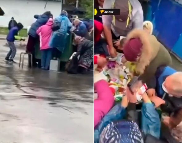 Rusiyalılar zibil yeşiklərindəki vaxtı ötmüş məhsullar üçün “mübarizə” aparır – VİDEO