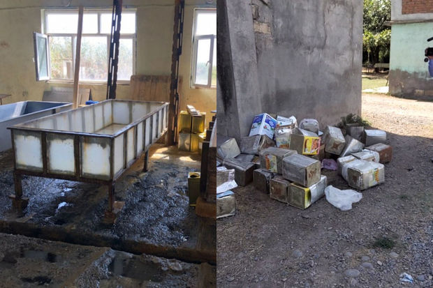 Antisanitar vəziyyətdə olan süd qəbulu məntəqəsinin fəaliyyəti dayandırıldı - FOTO