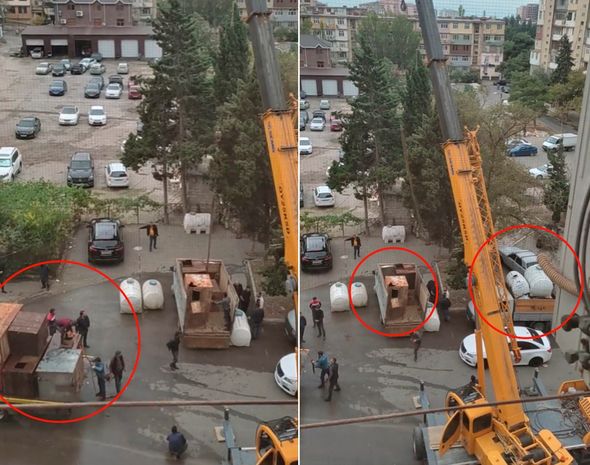 Bakıda binaların üstündəki çənlər yenidən yığışdırılır - VİDEO