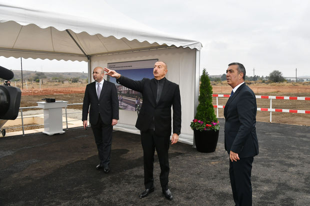 Prezident Cəbrayılda yeni məktəbin təməlini qoydu - FOTO