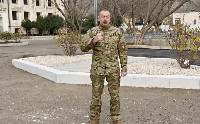 Azərbaycan Prezidenti Hadrutda yeni məscidin təməlini qoyub