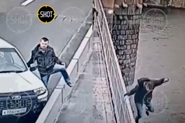 Qəsdən qəza törətmək istəyən sürücü daha sonra özünü çaya atıb intihar etdi - VİDEO