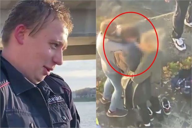 Körpüdən yıxılan 12 yaşlı qızın xilas edilmə anı - VİDEO