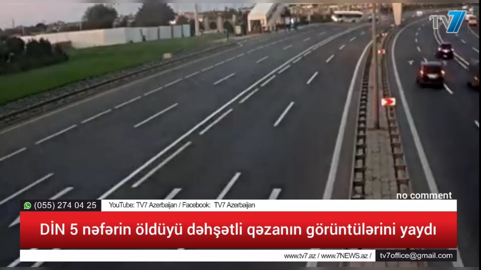 Появились кадры момента страшного ДТП в Баку, в котором погибли пять человек - ВИДЕО