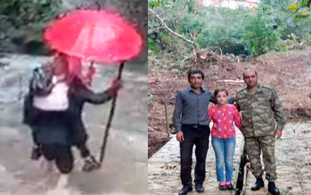 Çayın içindən keçib məktəbə gedirdilər, köməyə ordumuz çatdı - Foto