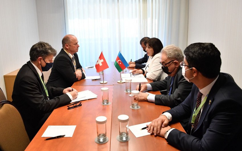 Sahibə Qafarova İsveçrə Federal Assambleyası Milli Şurasının sədri ilə görüşüb