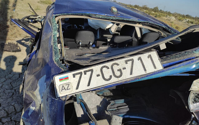 Şəhid xanımının öldüyü qəzanın görüntüləri - Fotolar