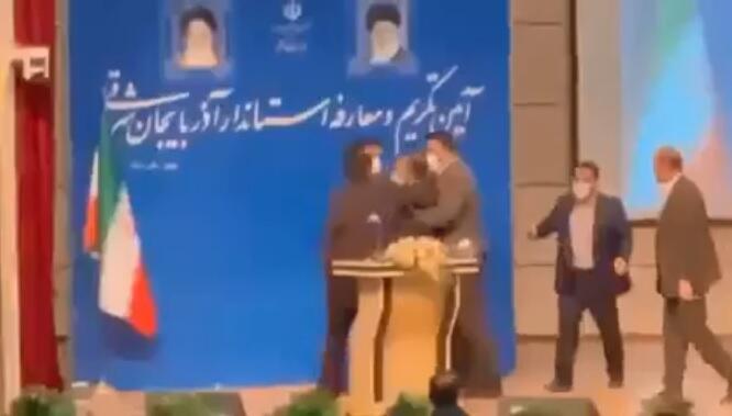Təbrizin valisi farsca çıxışa başladı, dərhal döyüldü – Video