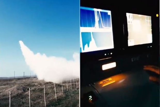 44 günlük müharibədə Mingəçevirə atılan ballistik raketin vurulma anı ilə bağlı görüntülər - VİDEO