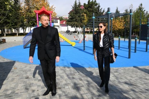 Ильхам Алиев и Мехрибан Алиева ознакомились с работой, осуществленной в Молодежном парке в Шамахы - ФОТО