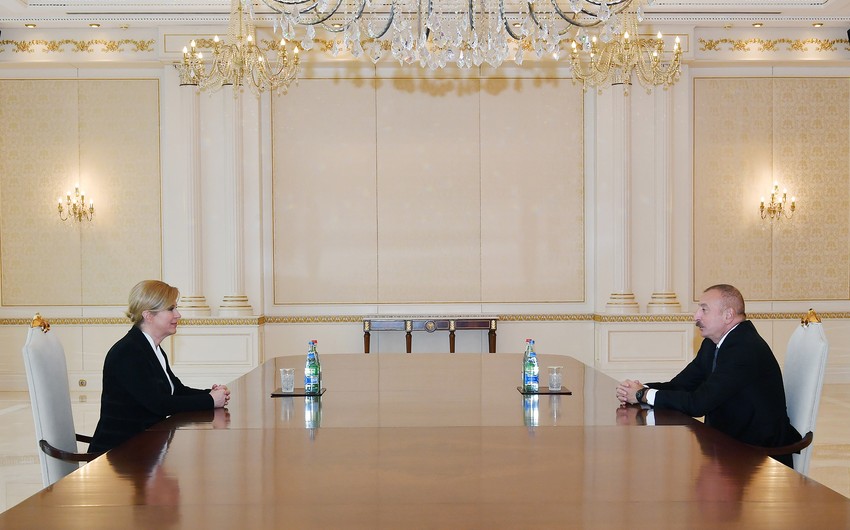 Prezident Xorvatiyanın sabiq Prezidenti Kolinda Qrabar-Kitaroviçi qəbul edib