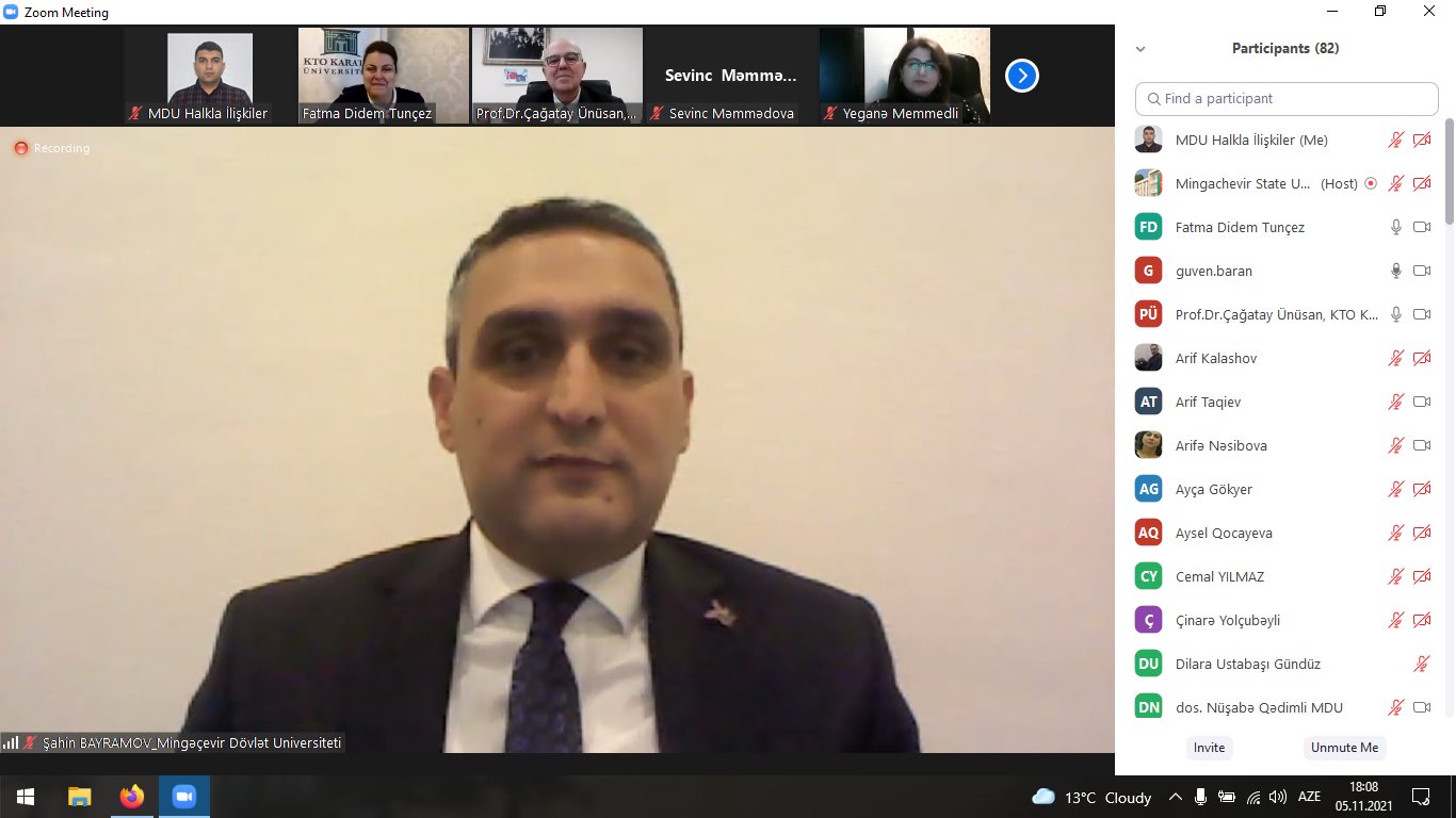 Mingəçevir Dövlət Universiteti və KTO Karatay Universitetinin birgə təşkilatçılığı ilə Zəfər Gününə həsr olunan konfrans keçirilib