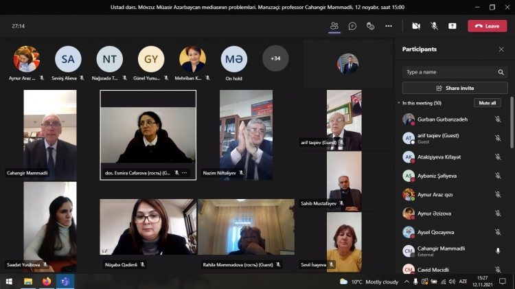 Bakı Dövlət Universiteti və Mingəçevir Dövlət Universitetinin birgə təşkilatçılığı ilə növbəti mühazirə keçirilib