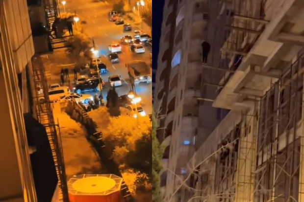 Bakıda qadının intihara cəhdinin görüntüləri - VİDEO