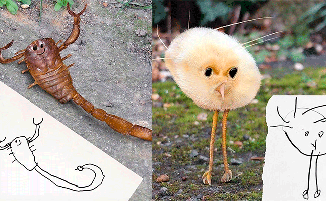 Uşaq çəkdi, atası fotoşopda canlandırdı - Fotolar