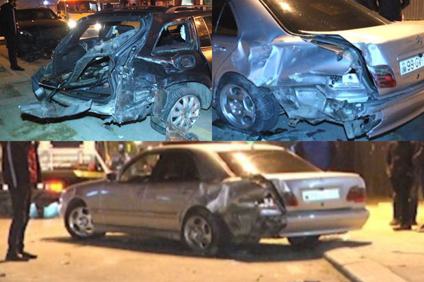 Bakıda dörd avtomobil qəzaya uğradı: Xəsarət alan var - FOTO/VİDEO