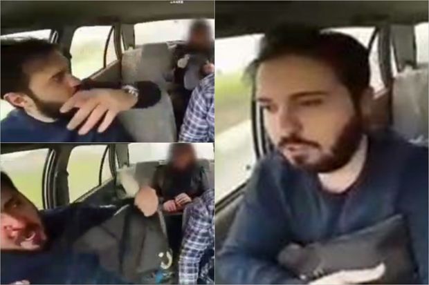 Gizli çəkiliş başlarına bəla oldu: Qadın sərnişin aparıcını döydü - VİDEO