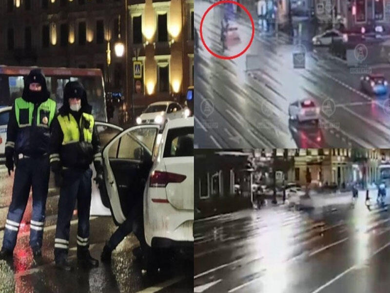 Yolu keçən piyadaları maşın belə vurdu: Hadisə anının görüntüləri - VİDEO