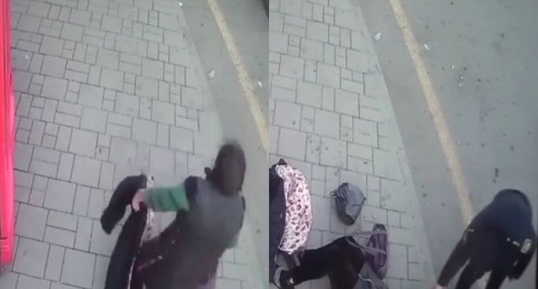 Qadın küçədə huşunu itirdi - ANBAAN VİDEO