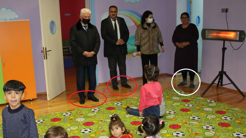 İcra başçısı pandemiya ilə bağlı bağçada yoxlama apardı: Özü qaydaları pozdu (FOTOLAR)