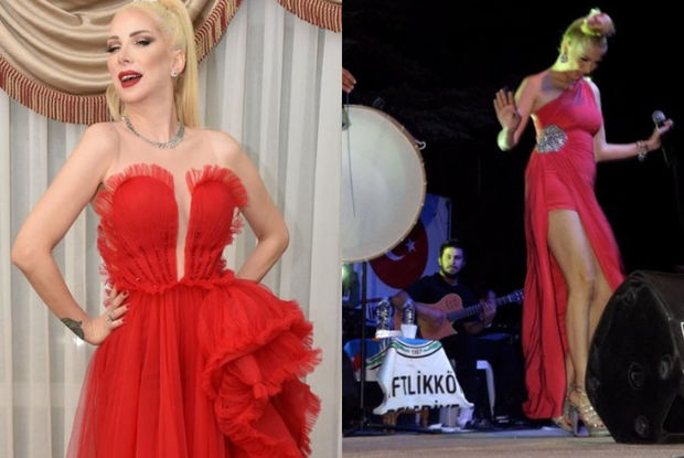 Türkiyəli müğənni səhnəyə sərxoş halda çıxıb yıxıldı - VİDEO