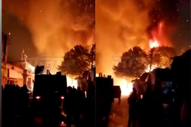 Hindistanda eyni anda 60 mağaza alova büründü - VİDEO