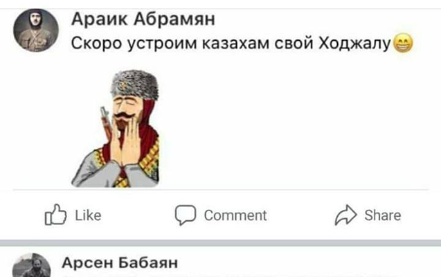 Ermənilərdən Qazaxıstanda Xocalı soyqırımını təkrarlamağa çağırış - Foto