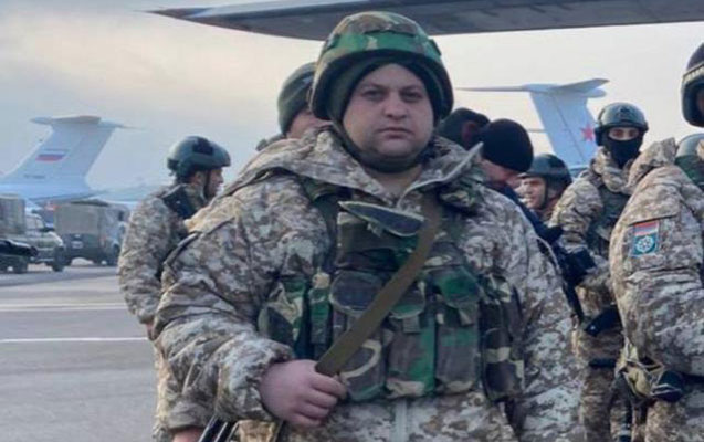 Qazaxıstana gedən erməni hərbçi məsxərəyə qoyuldu - Foto
