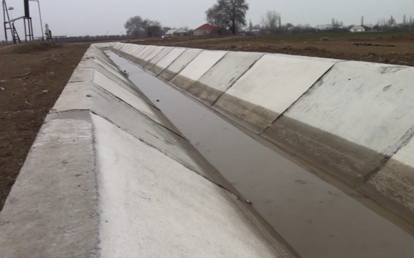 Goranboydakı suvarma kanalı 30 illik fasilədən sonra istismara qaytarılıb