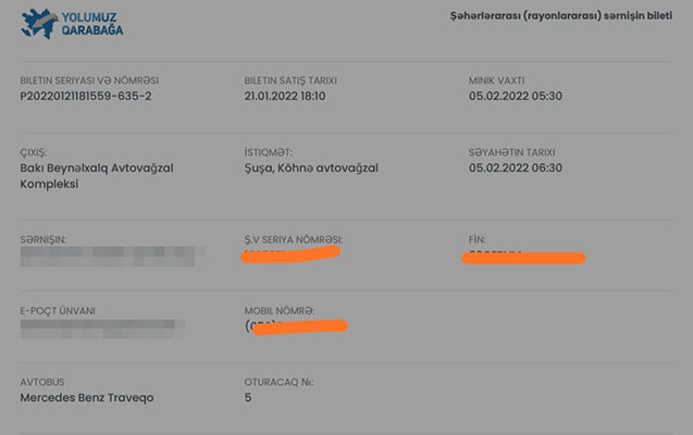 Şuşaya səfər edənlərin bileti belə olacaq - Foto